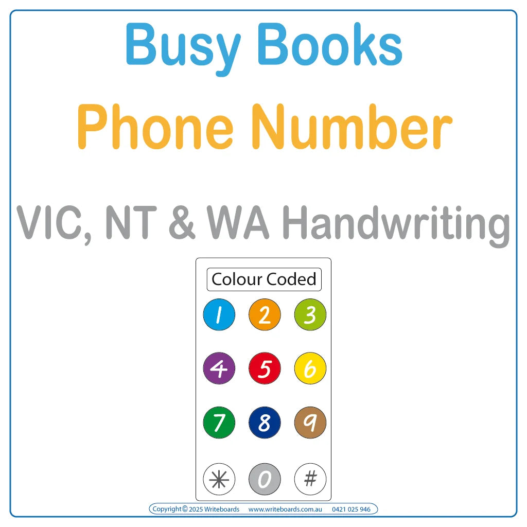 Teach your child their phone number using VIC & WA School Handwriting