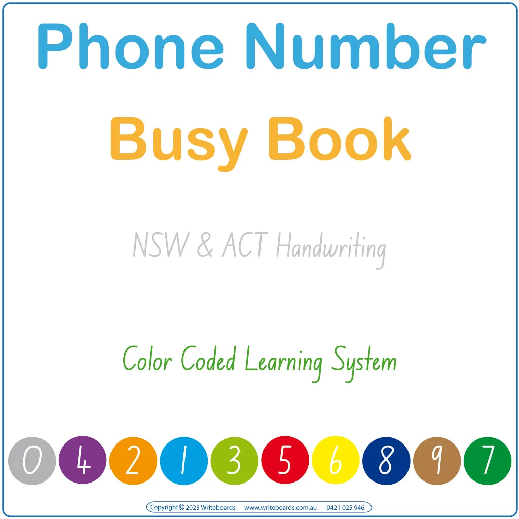 Teach your child their phone number with our interactive NSW Foundation Font Busy Book