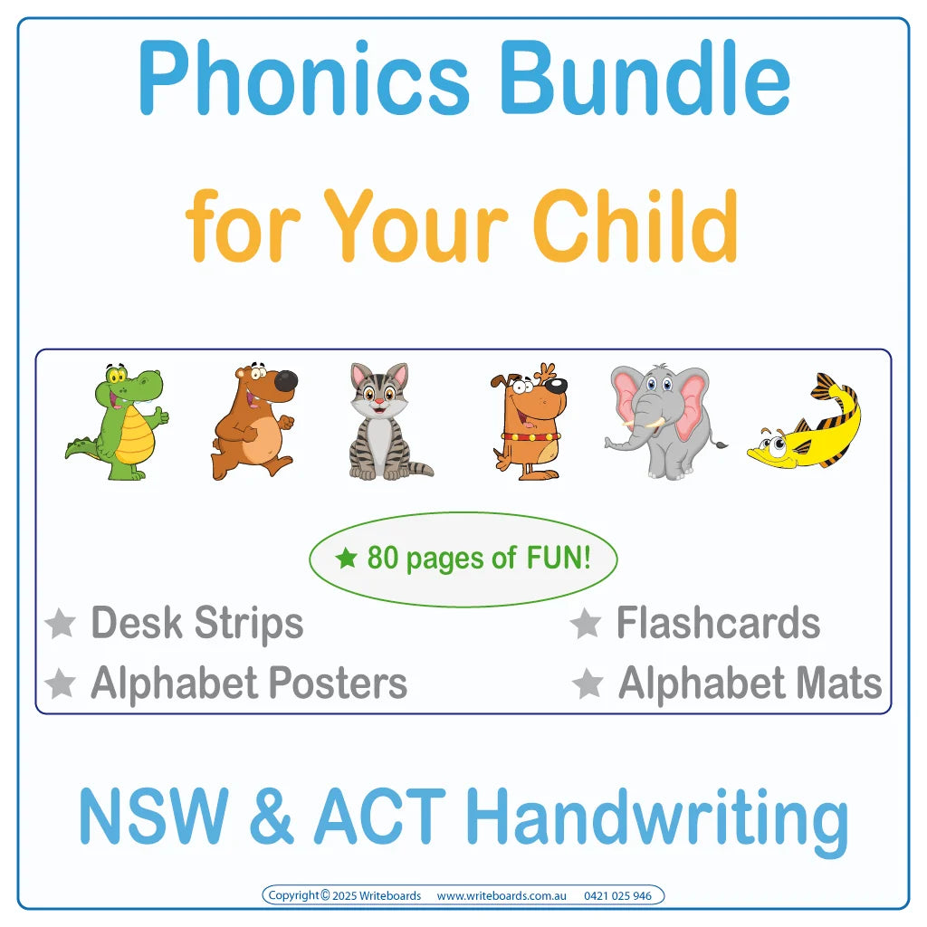 Phonics Home Learning Bundle for kids in NSW & ACT aged 3+, NSW Foundation Phonics Bundle