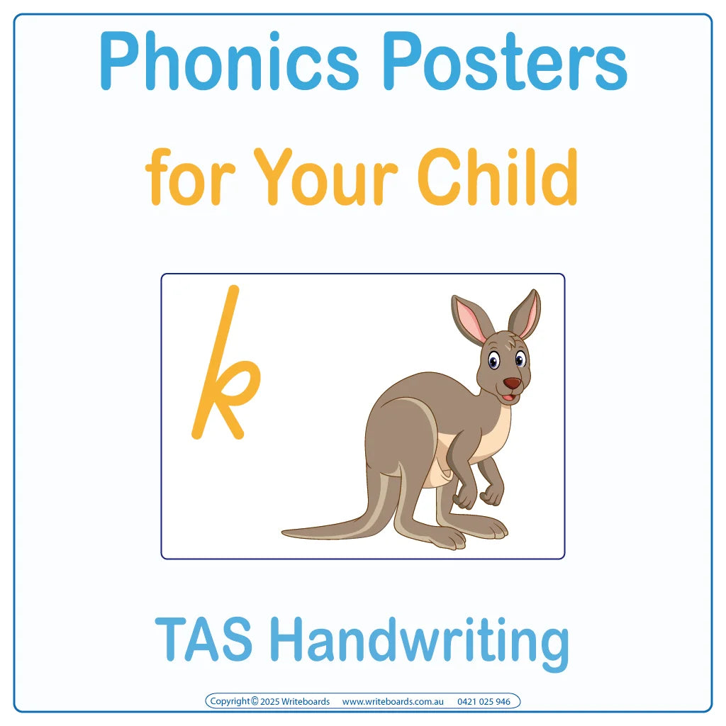 Phonics Posters for TAS School Handwriting, TAS Modern Cursive Phonics Posters for your child