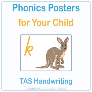 Phonics Posters for TAS School Handwriting, TAS Modern Cursive Phonics Posters for your child