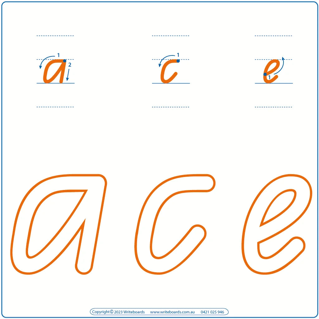 Teach your child letters and numbers with QCursive worksheets, QLD lowercase alphabet and numbers tracing worksheets