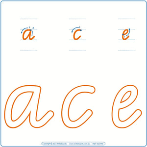 VIC Modern Cursive Font Playdough Alphabet and Number worksheets for teachers, VIC Early Stage One worksheets 