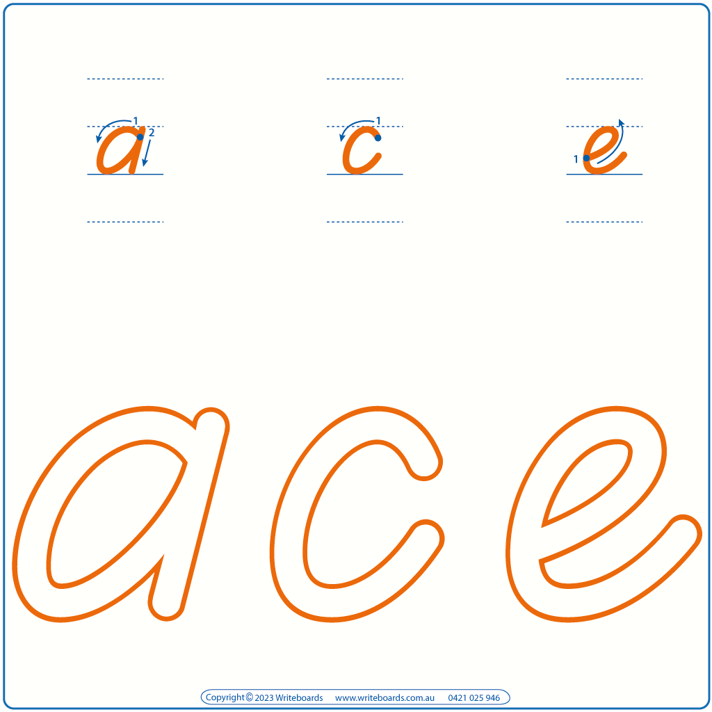 Teach your child TAS Modern Cursive Font letters and numbers with lowercase alphabet and numbers worksheets