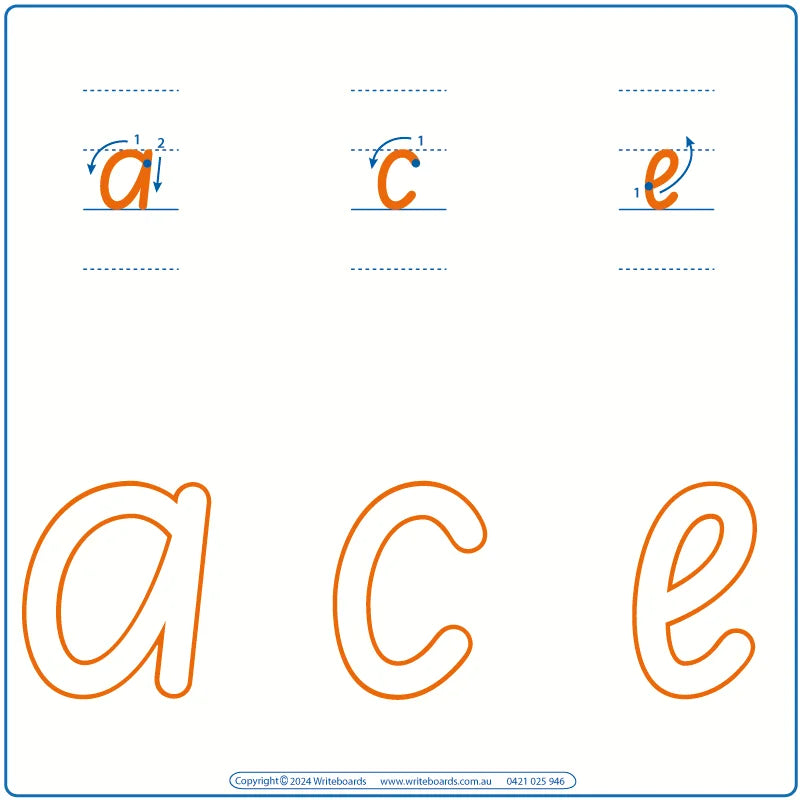 SA Reception Worksheets are included in your SA School Starter Kit, Reception Lowercase Alphabet Tracing Worksheets