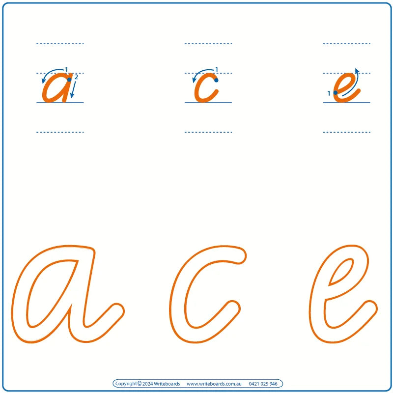 VIC Prep Worksheets are included in your VIC School Starter Kit, Prep Lowercase Alphabet Tracing Worksheets