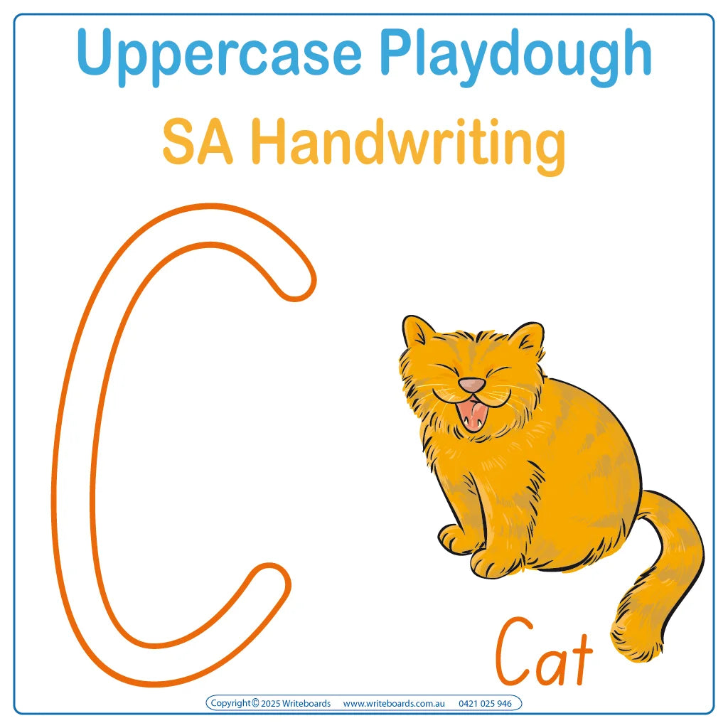 Help your child master uppercase alphabet letters using SA School Handwriting, SA Alphabet Tracing Worksheets