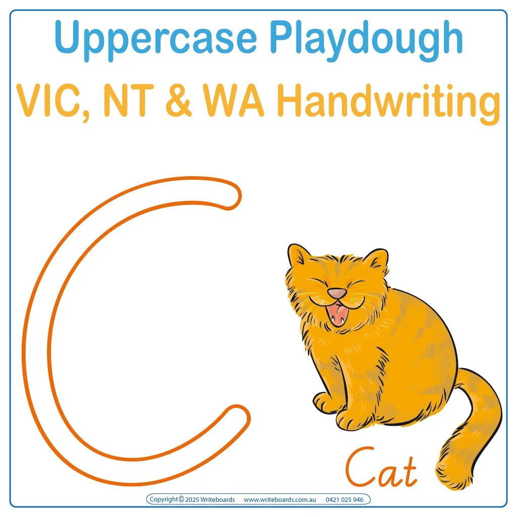 Help your child master uppercase alphabet letters using VIC & WA School Handwriting, Alphabet Tracing Worksheets