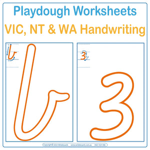 Large Alphabet & Number Tracing Worksheets using VIC and WA School Handwriting