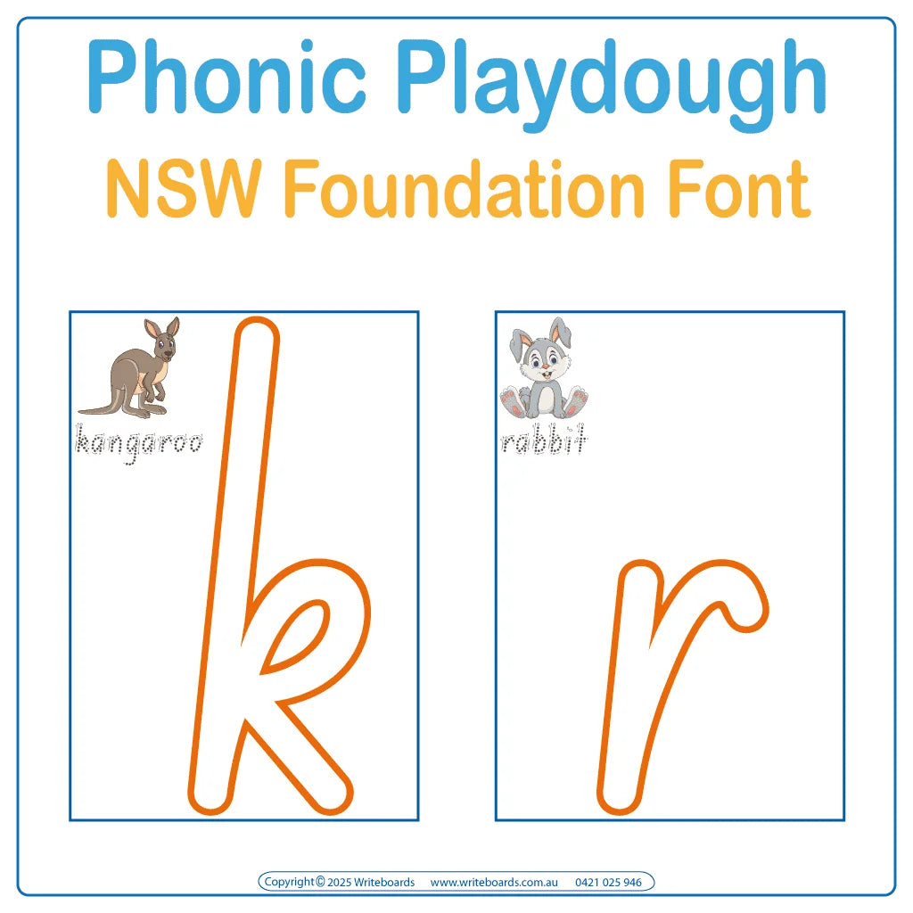 Engage students with animal-themed playdough mats using NSW Foundation Font to practice letter formation and sounds