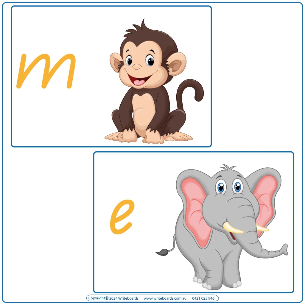 26 QLD Modern Cursive Font Animal Phonics Posters for Teachers download and print now