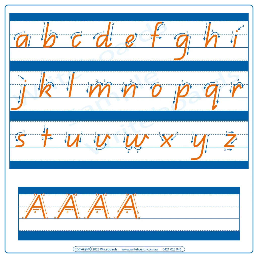 Help Your Child with Alphabet & Numbers Tracing Worksheets with Directions using QLD Beginner Font Handwriting