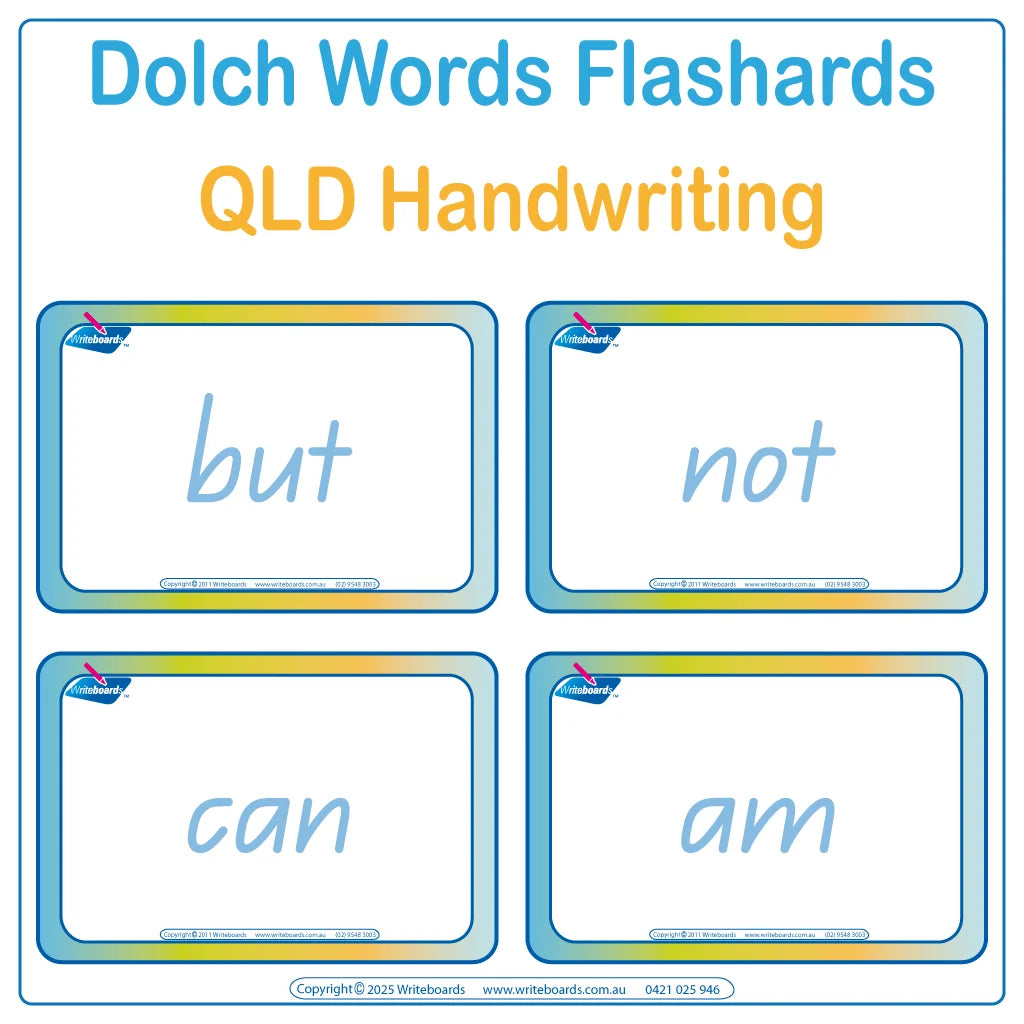 Help your child’s reading abilities with 315 Sight Word Flashcards created using QLD Beginner Font
