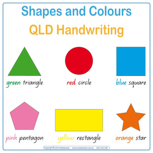 QLD Beginner Font Shape and Colour Worksheets includes bingo - dot-to-dot - and colour matching