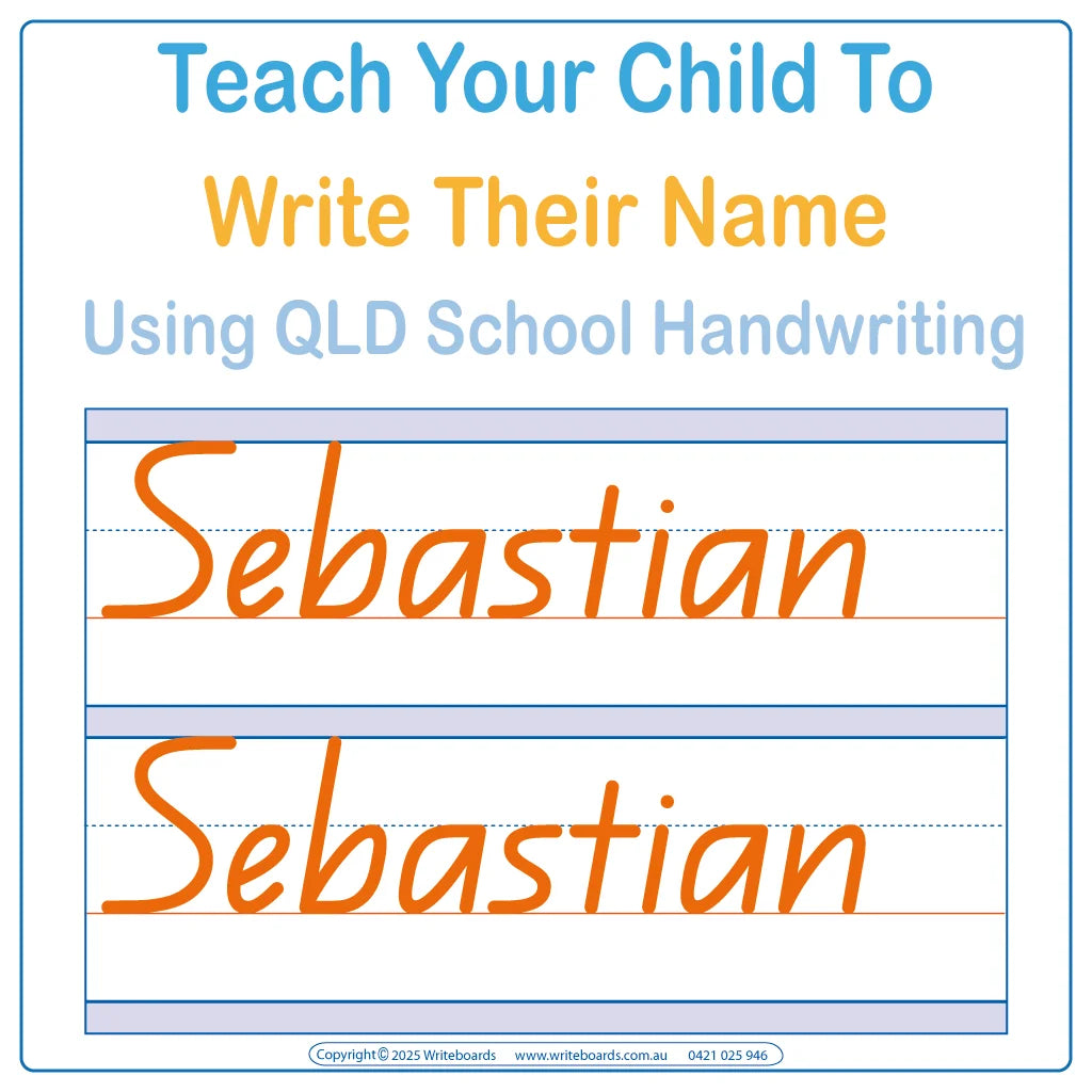 Teach Your Child How to Write Their Name using QLD Beginner Font Handwriting