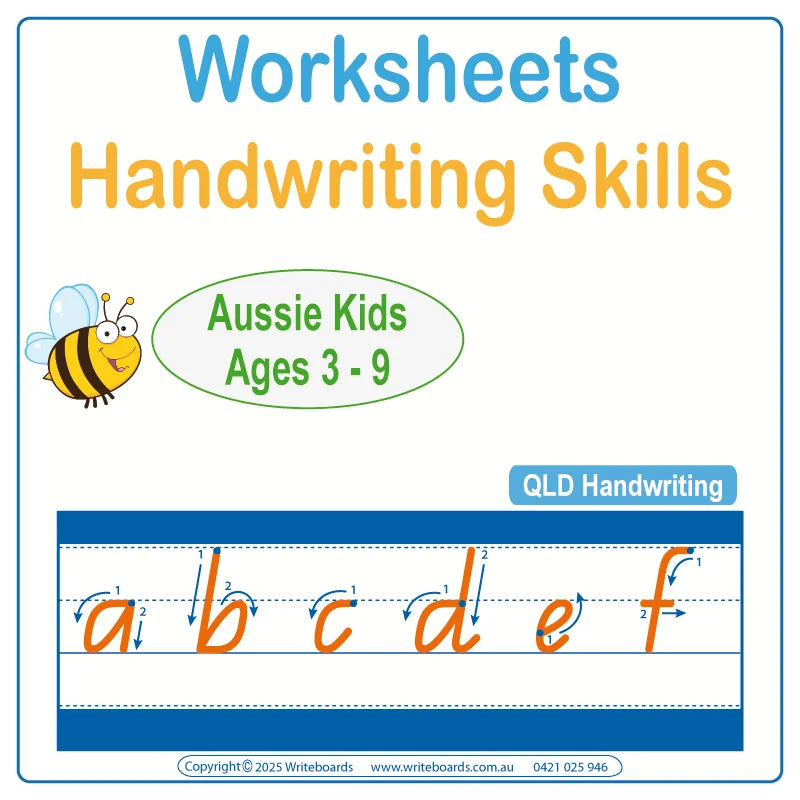 Handwriting Practice & Alphabet Tracing Worksheets for Aussie kids in QLD aged 3+