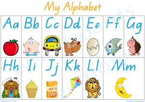 QLD Modern Cursive Font Alphabet Busy Book Poster for Kindergarten and Childcare