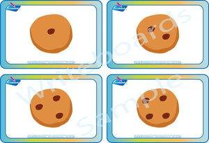 QLD Modern Cursive Cookie Counting Busy Book Flashcards for Kindergarten & Childcare, QLD Busy Book