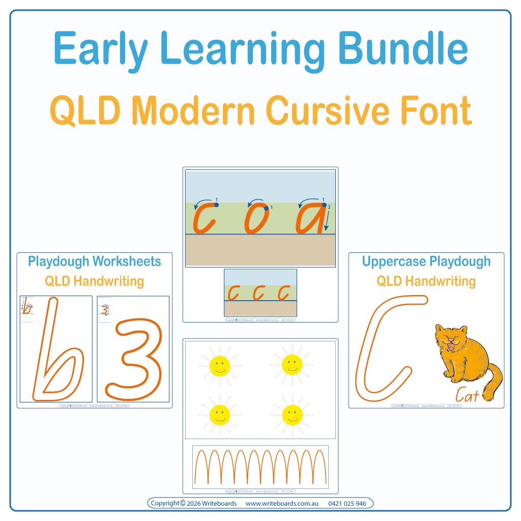 QLD Modern Cursive Early Learning Bundle for Teachers