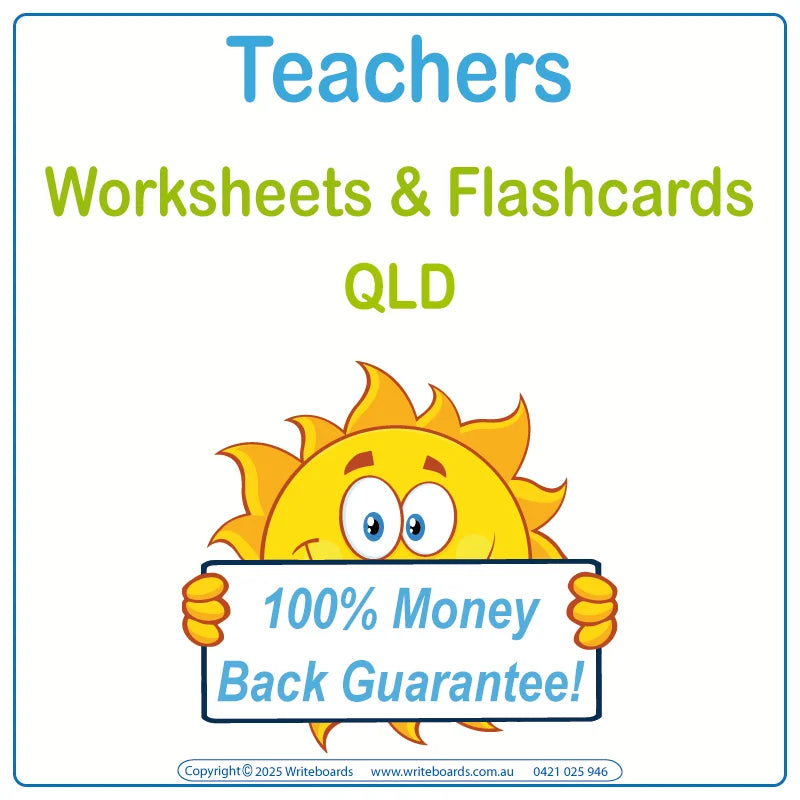 Downloadable & Printable QLD Modern Cursive Font Worksheets & Flashcards for Teachers, QLD Teachers Resources