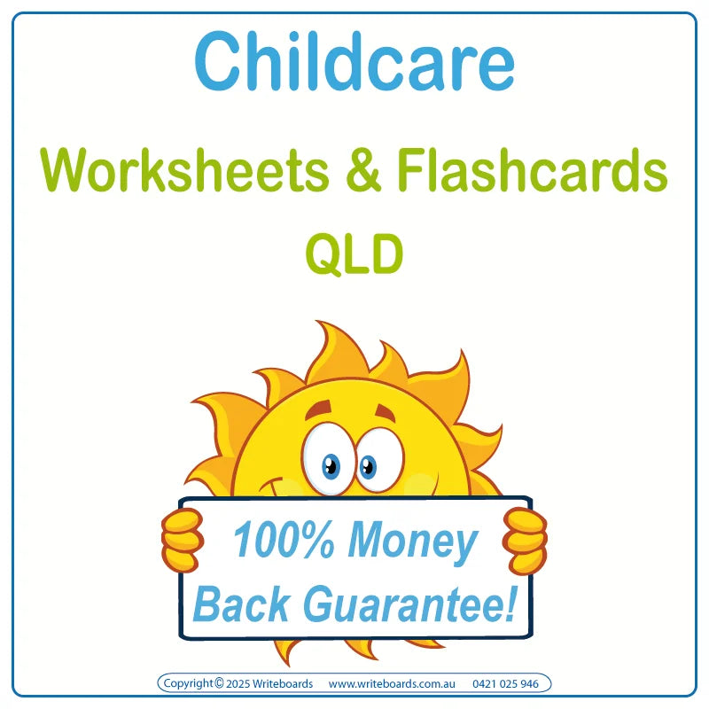 Downloadable & Printable QLD Modern Cursive Font Worksheets & Flashcards for Childcare & Educators in QLD