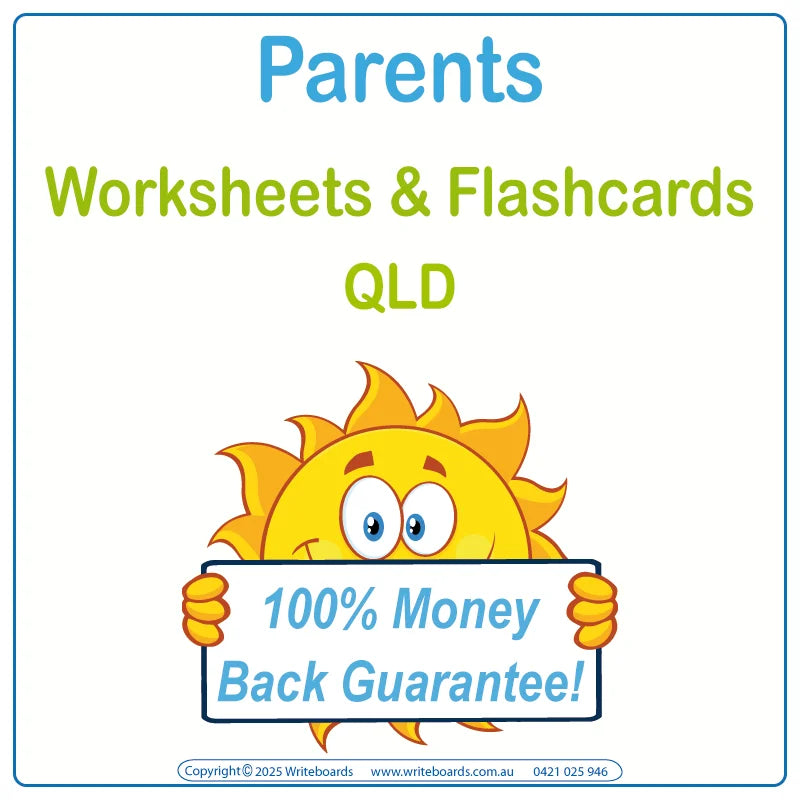 QLD Beginner Traceable Alphabet & Number Worksheets and Flashcards for Your Child, QLD School Handwriting