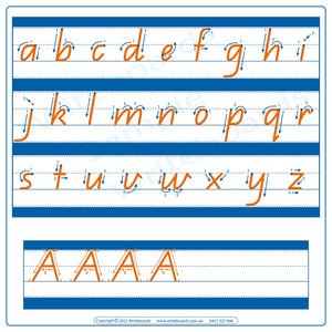 QLD Modern Cursive Font Alphabet and Number Worksheets with Directional Arrows for Occupational Therapists and Tutors