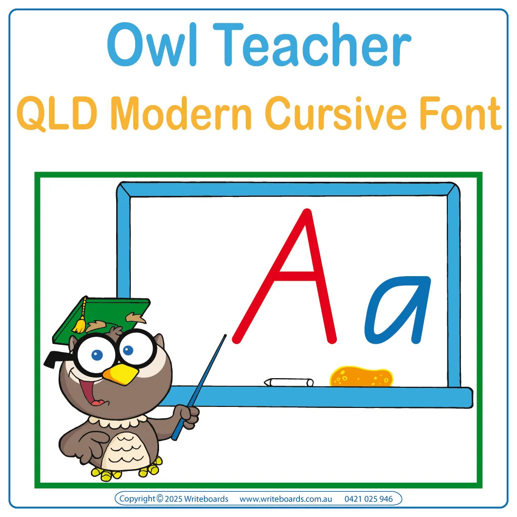 QLD Modern Cursive Font Alphabet Posters for Teachers & Educators