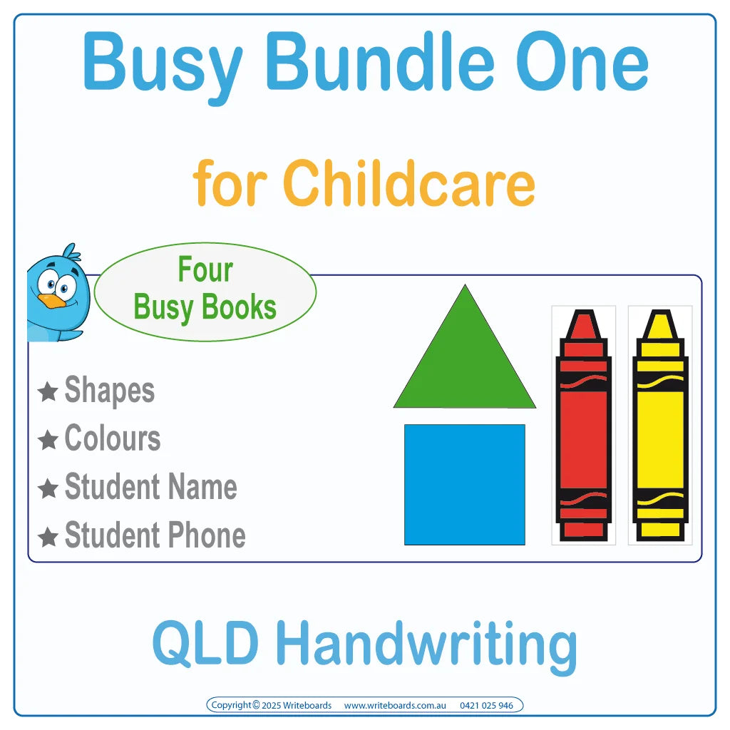QLD Modern Cursive Font Busy Book Bundle One for Kindergarten and Childcare Educators Ages 3+