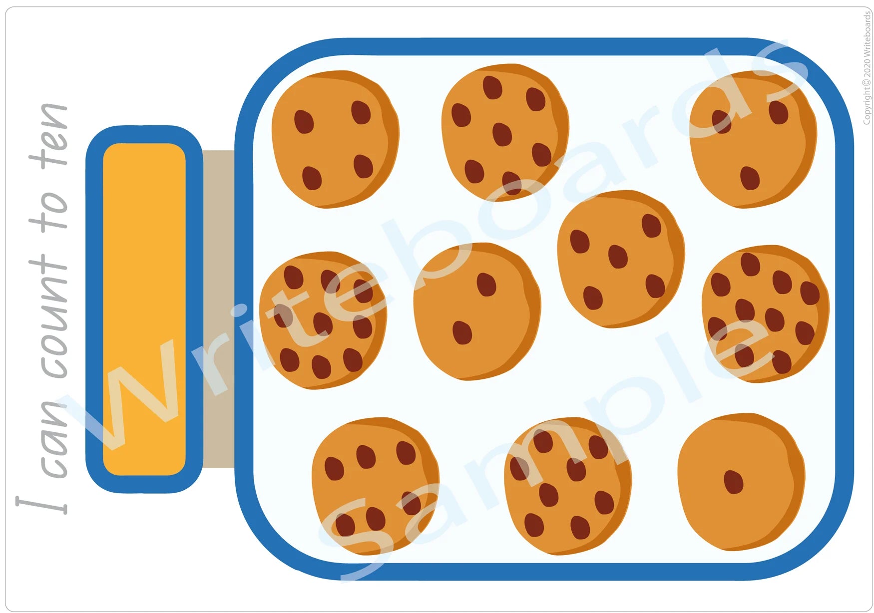 QLD Modern Cursive Font Cookie Counting Poster for Teachers and Educators Classrooms