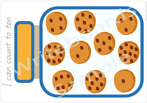 QLD Modern Cursive Font Cookie Counting Poster for Teachers and Educators Classrooms