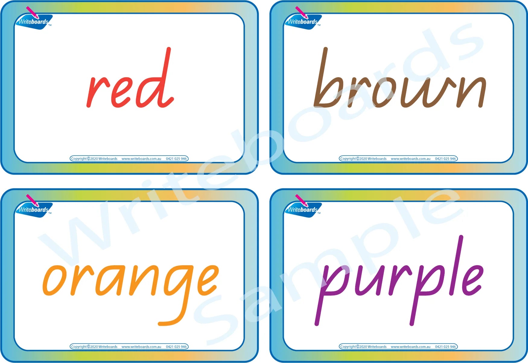 QLD Modern Cursive Font Colour Flashcards for Teachers and Educators and kids Aged 3+