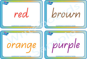 QLD Modern Cursive Font Colour Flashcards for Teachers and Educators and kids Aged 3+