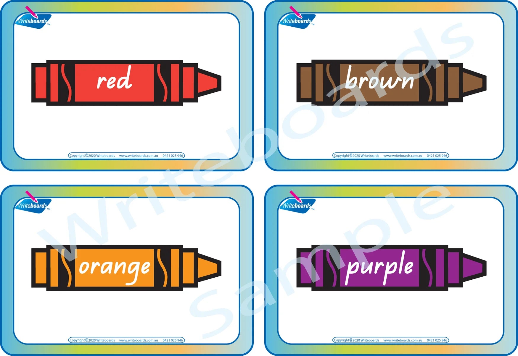 QLD Modern Cursive Font Crayon Colour Flashcards for Teachers and Educators and kids Aged 3+
