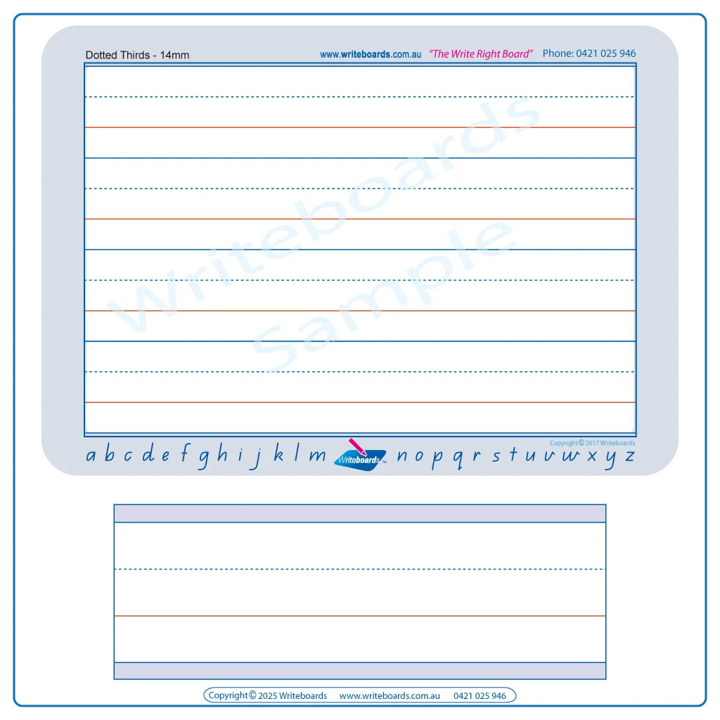 QLD Modern Cursive Font Dotted Third Lines Worksheets with Alphabet Guide for Occupational Therapists and Tutors