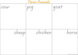 QLD Modern Cursive Font Farm Animal Busy Book pages for Educators and kids Aged 3+