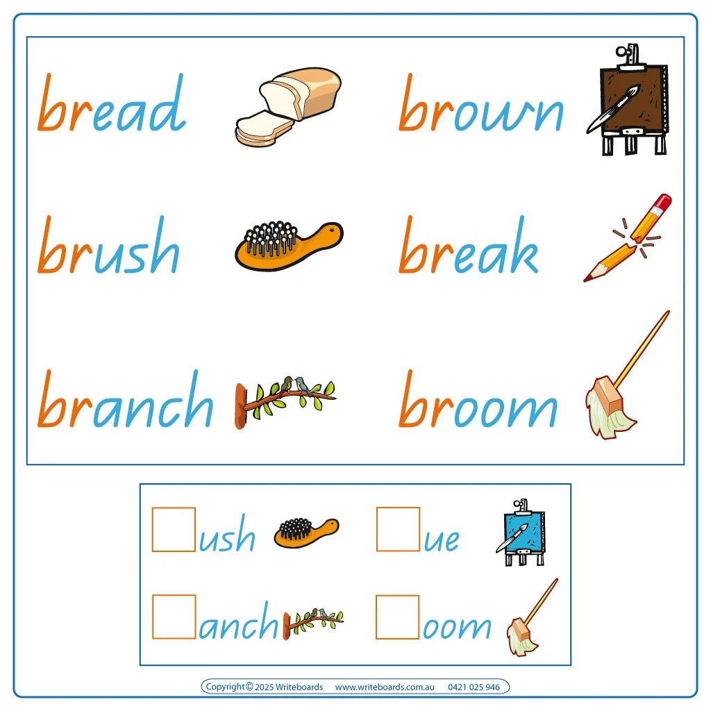Teach Your Childcare Students about Phonic Blends using Colourful Worksheets using QLD Modern Cursive Font 