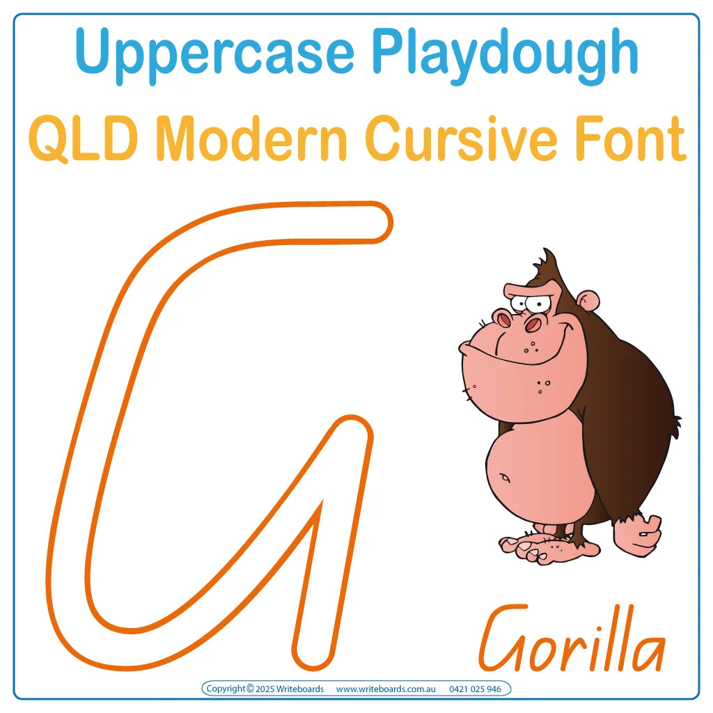 QLD Modern Cursive Font Fine Motor Skills Uppercase Alphabet Tracing Worksheets for Prep & Childcare Educators