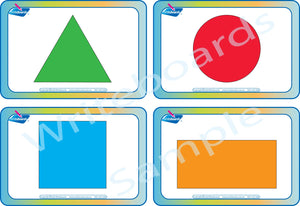 QLD Modern Cursive Font Shape and Colour Flashcards for Teachers & Educators