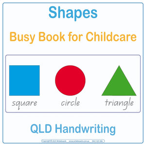 QLD Modern Cursive Shapes Busy Book for Kindergarten & Childcare, QLD Beginner Font Shapes Busy Book
