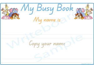 QLD Modern Cursive Font Student Name Busy Book Pages, QLD Busy Books