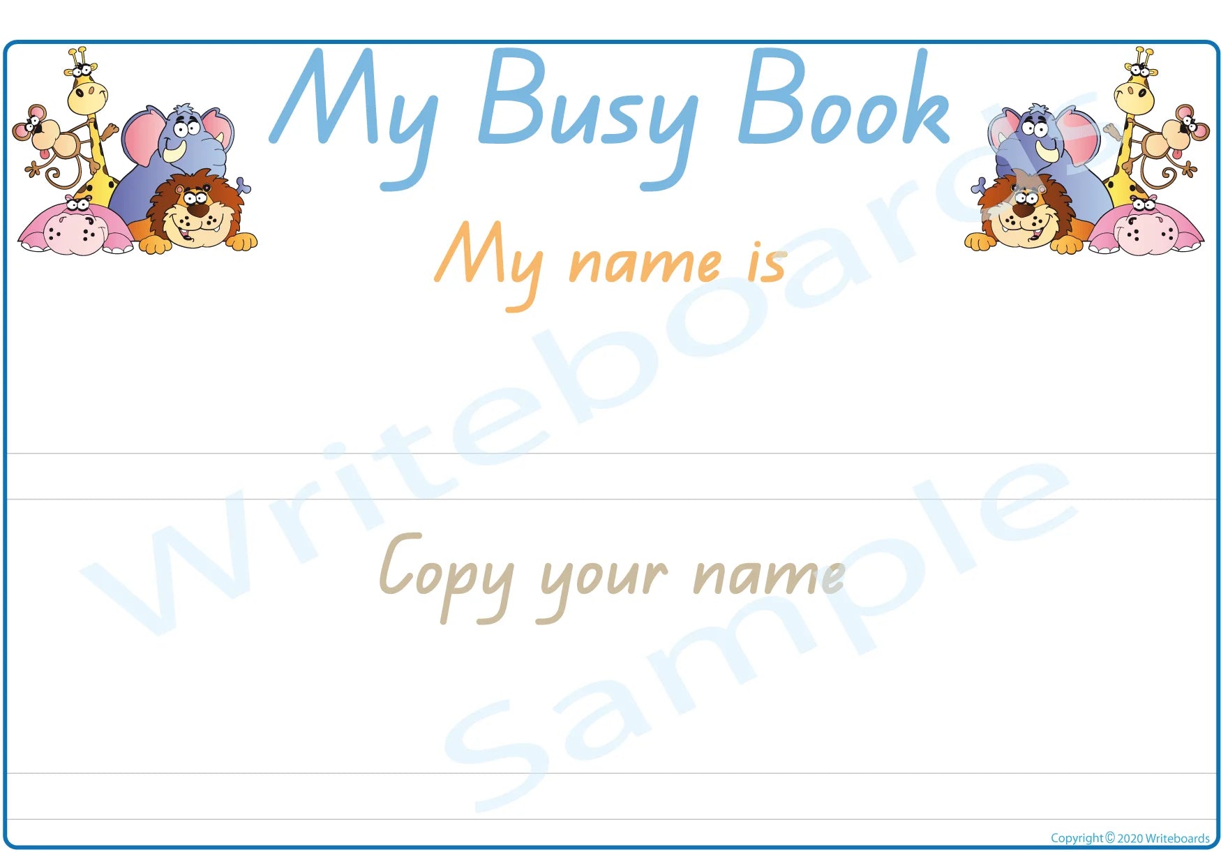 QLD Modern Cursive Student Name Busy Book pages for Teachers and Educators