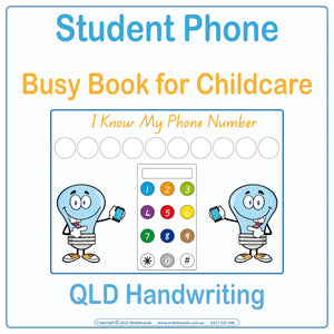 QLD Modern Cursive Font Student Phone Number Busy Book for Kindergarten and Childcare, QLD Busy Books