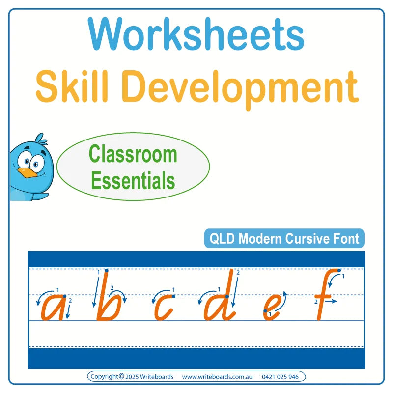 QLD Modern Cursive Worksheets for Teachers – handwriting practice and classroom resources