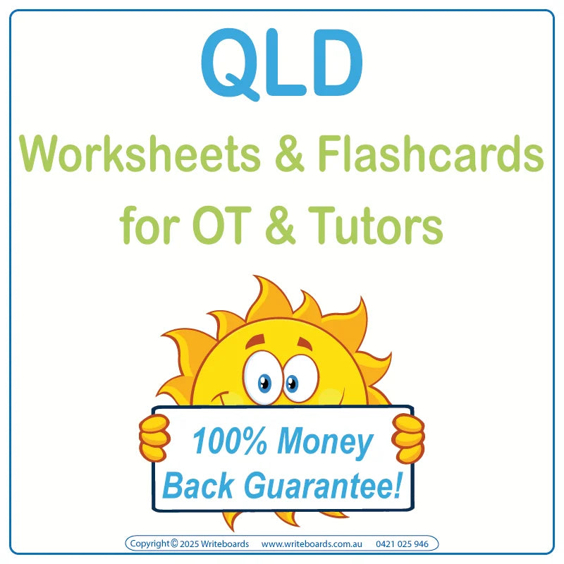 QLD Modern Cursive Font Worksheets for Therapists in QLD, QLD Tutors Traceable & Printable Worksheets