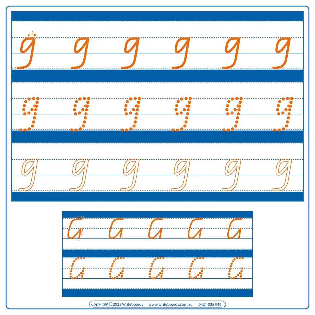 QLD Modern Cursive Font Alphabet and Number Tracing Worksheets for Occupational Therapists and Tutors