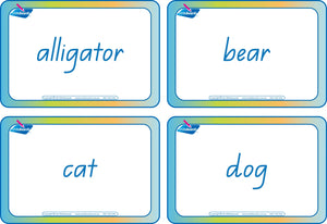 QLD Modern Cursive Font phonics word flashcards for childcare & kindergarten