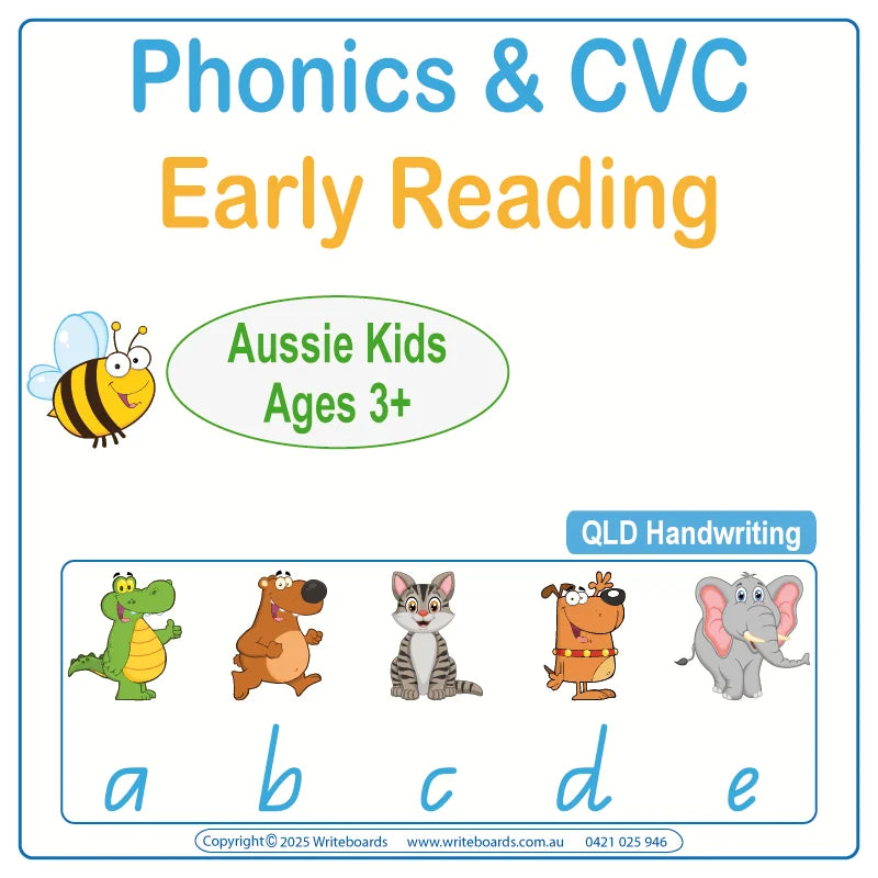 Teach your child to read and spell with QLD Modern Cursive Font Phonics and CVC Tools