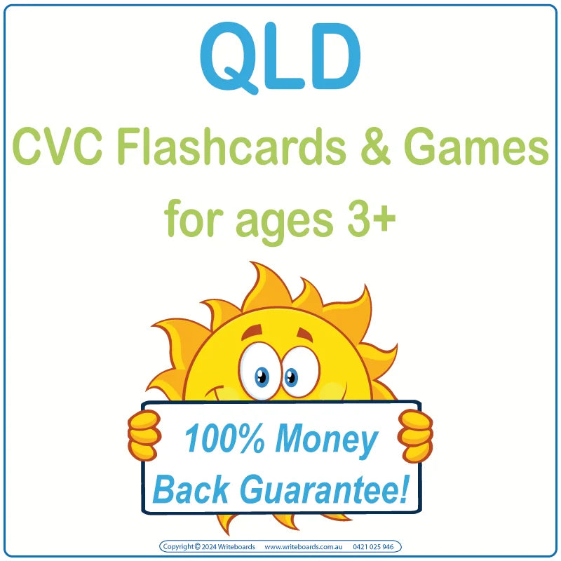 CVC Flashcards & Games for QLD Handwriting