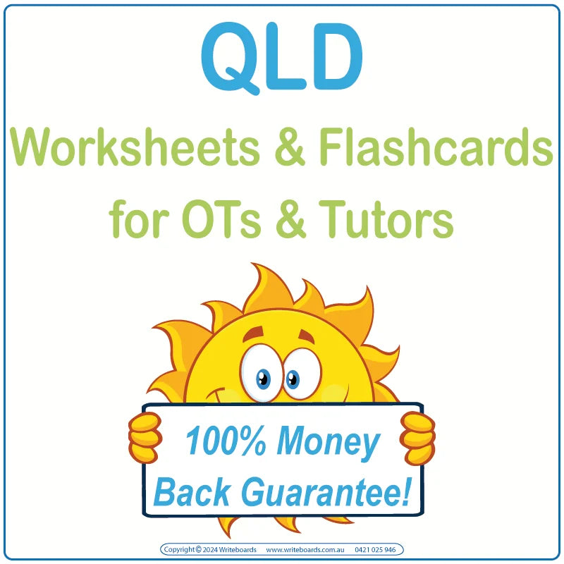 Downloadable & Printable Worksheets & Flashcards for QLD Occupational Therapists and Tutors